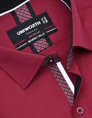 Plain Maroon Classic Fit Shirt FS1655-3RF-15