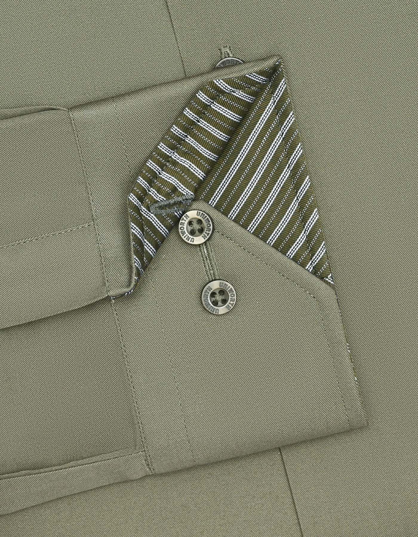 Plain Army Green Tailored Smart Fit Shirt FS1657-3SF-15.5