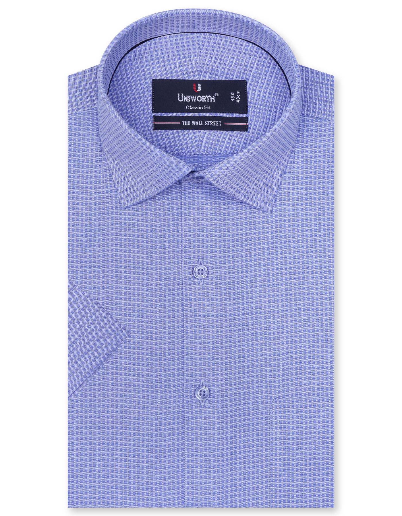 Self Blue Classic Fit Shirt FS20253RH-14.5