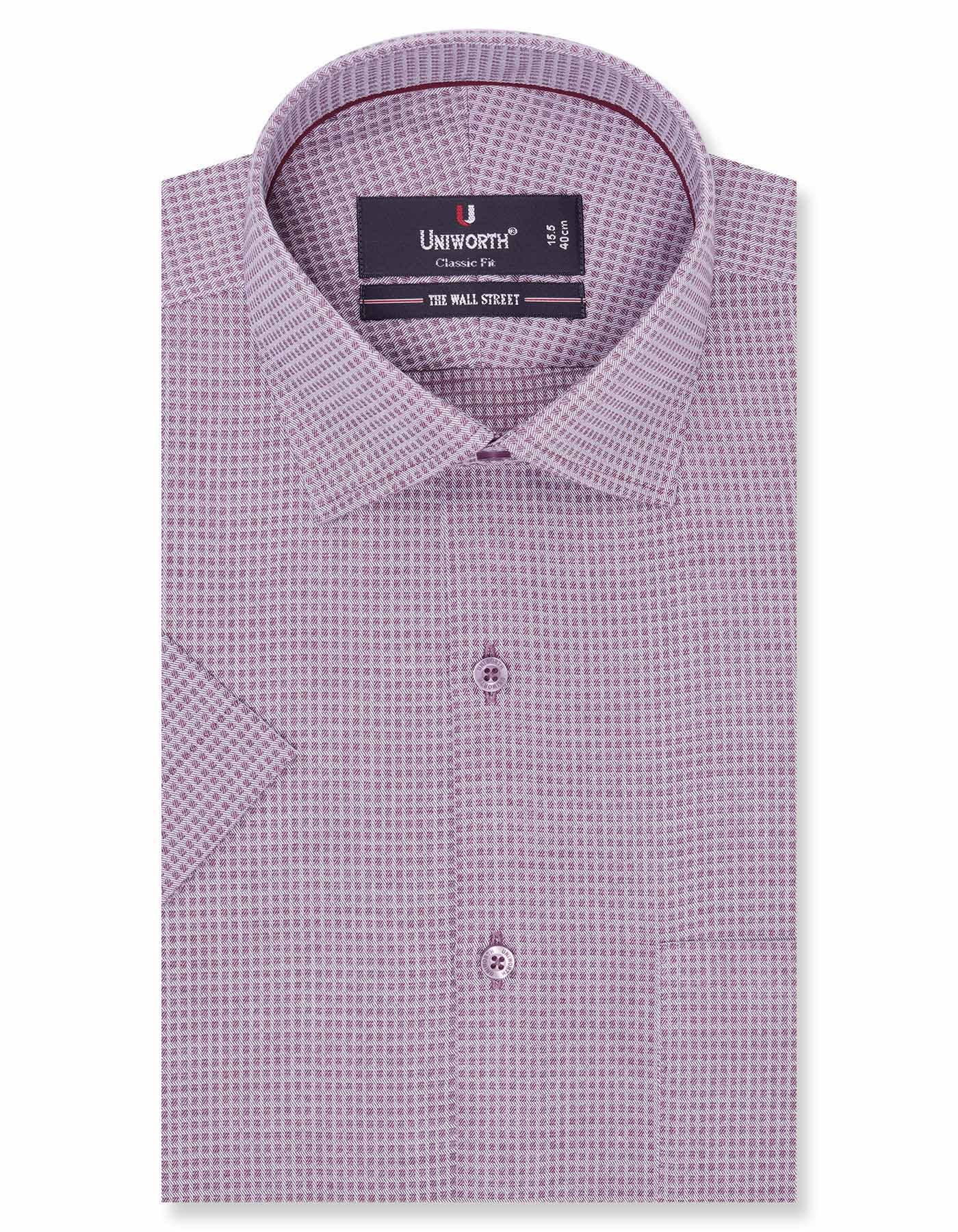 Self Maroon Classic Fit Shirt FS20255RH-14.5