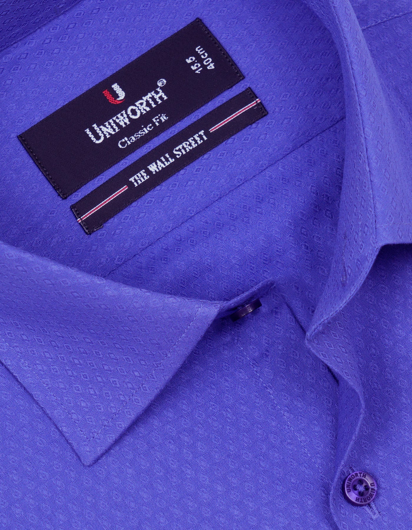 Self Royal Blue Classic Fit Shirt FS20324-1RF-15