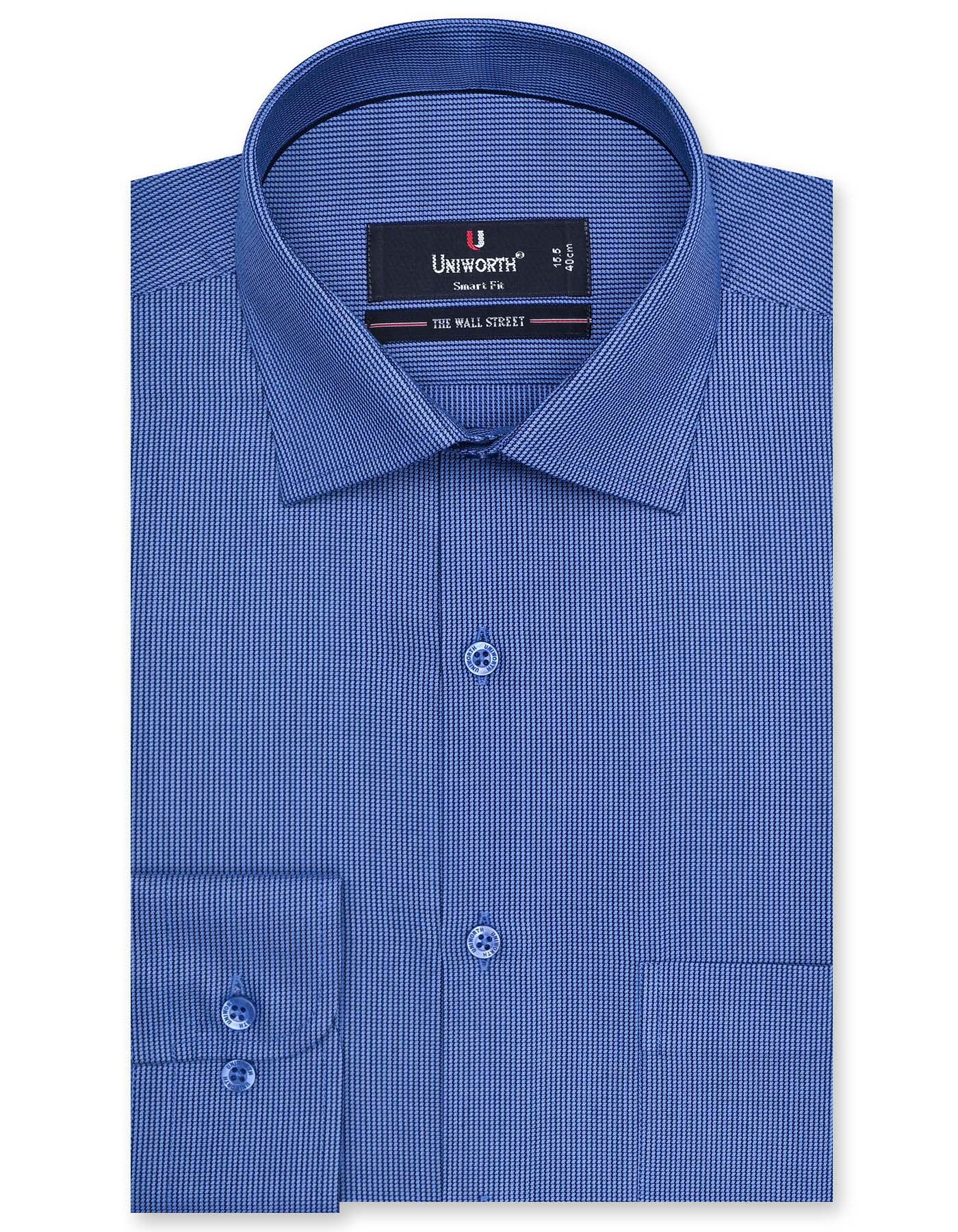 Self Blue Tailored Smart Fit Shirt FS20408SF-14.5