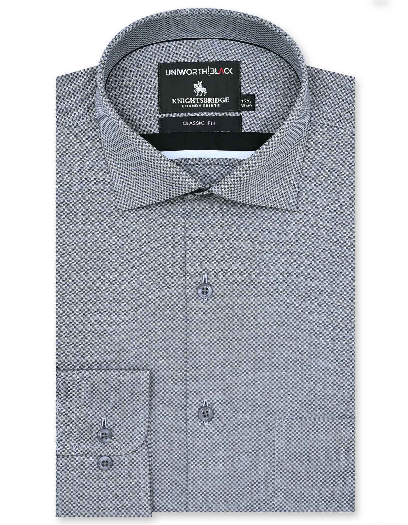 Self Grey Classic Fit Shirt FS20414RF-14.5