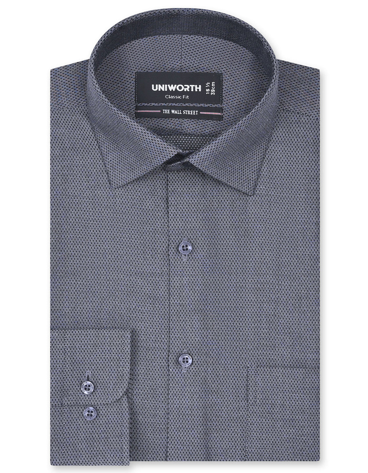 Self Grey Classic Fit Shirt FS20427RF-14.5