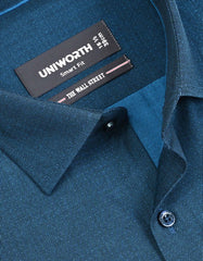 Self D Blue Tailored Smart Fit Shirt FS20457SF-15