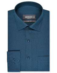 Self D Blue Tailored Smart Fit Shirt FS20457SF-14.5