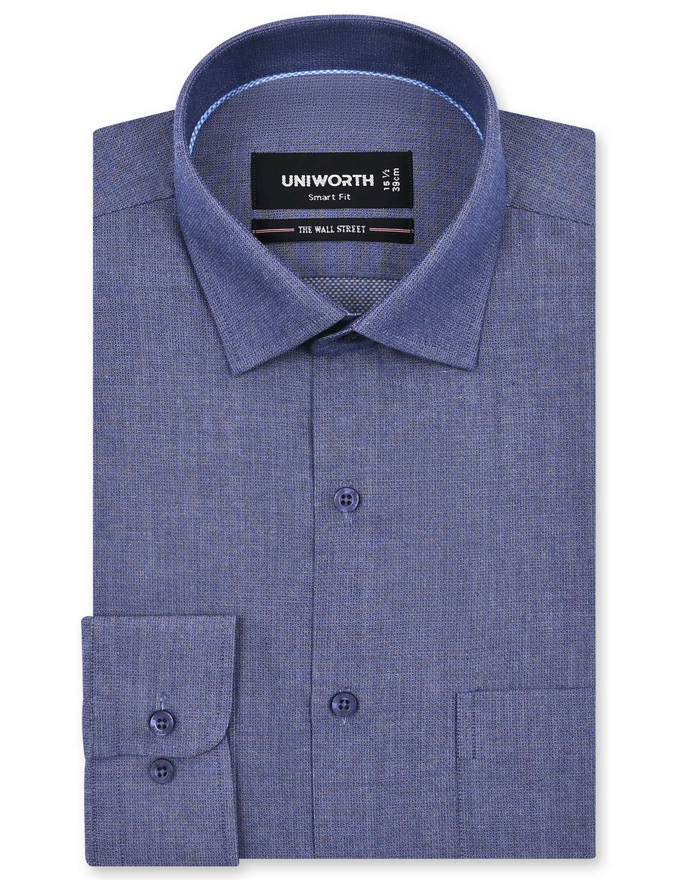 Self D Navy Tailored Smart Fit Shirt FS20458SF-14.5