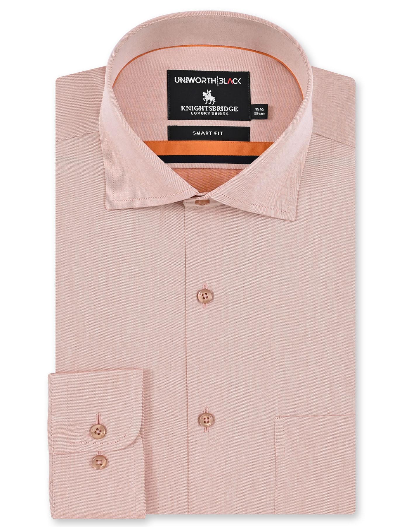 Plain L Brown Tailored Smart Fit Shirt FS2169-4SF-14.5