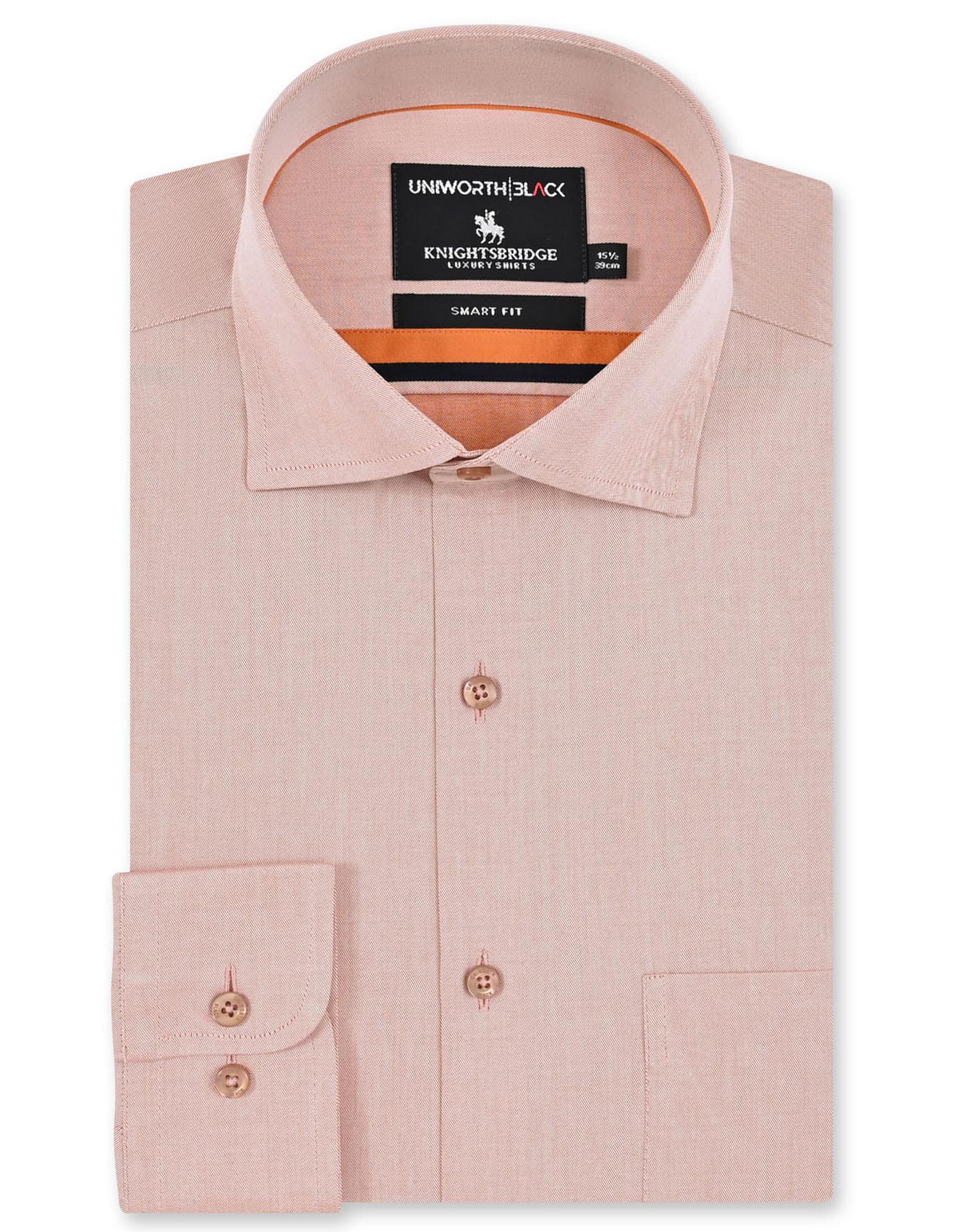Plain L Brown Tailored Smart Fit Shirt FS2169-4SF-14.5