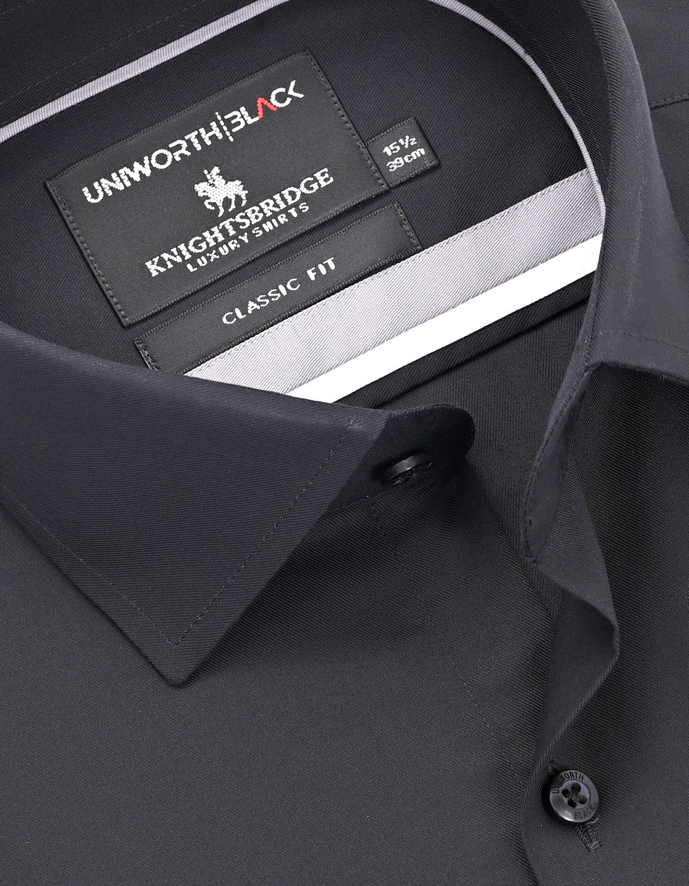 Plain Black Classic Fit Shirt FS2173-5RF-15