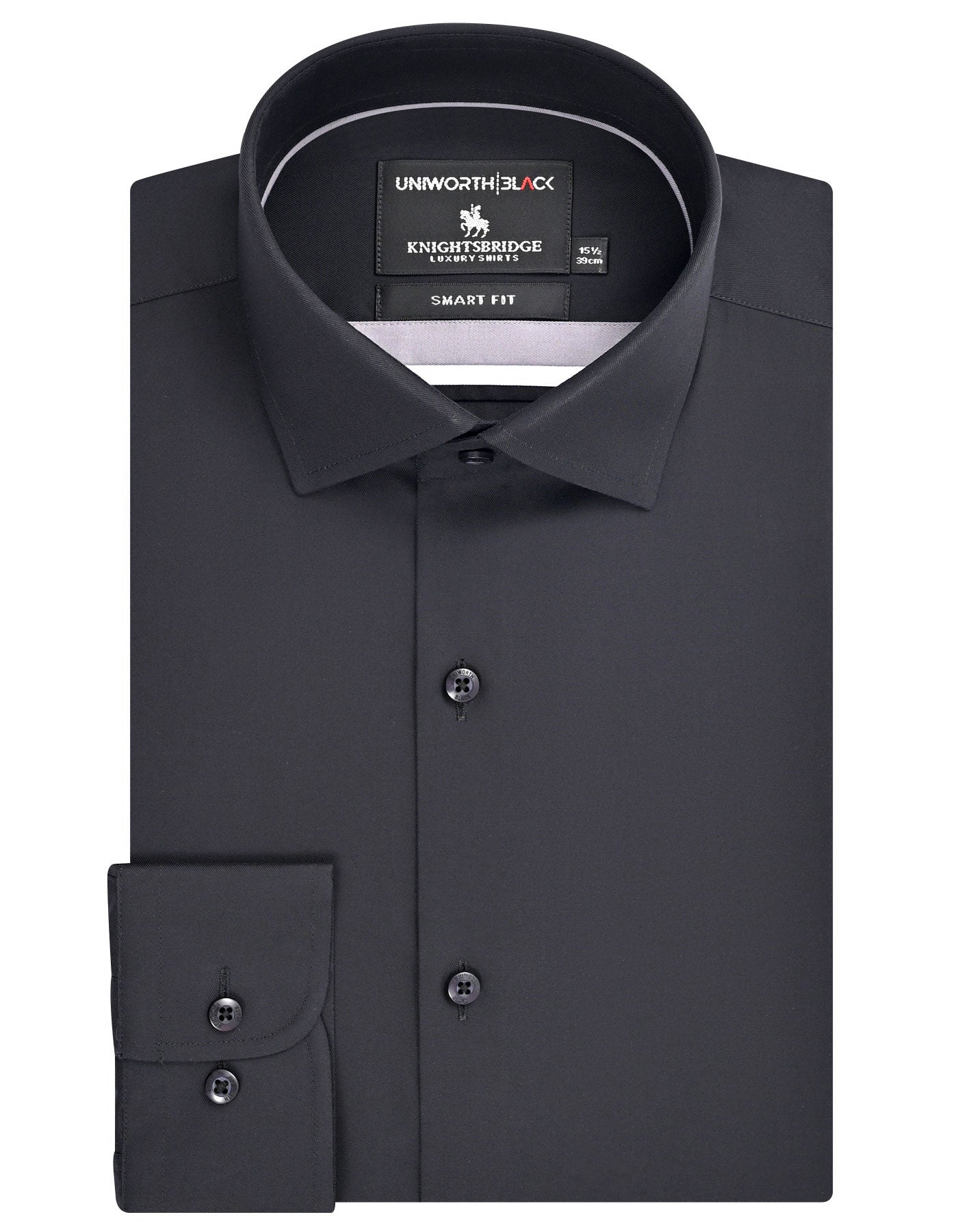 Plain Black Tailored Smart Fit Shirt FS2173-5SF-14.5
