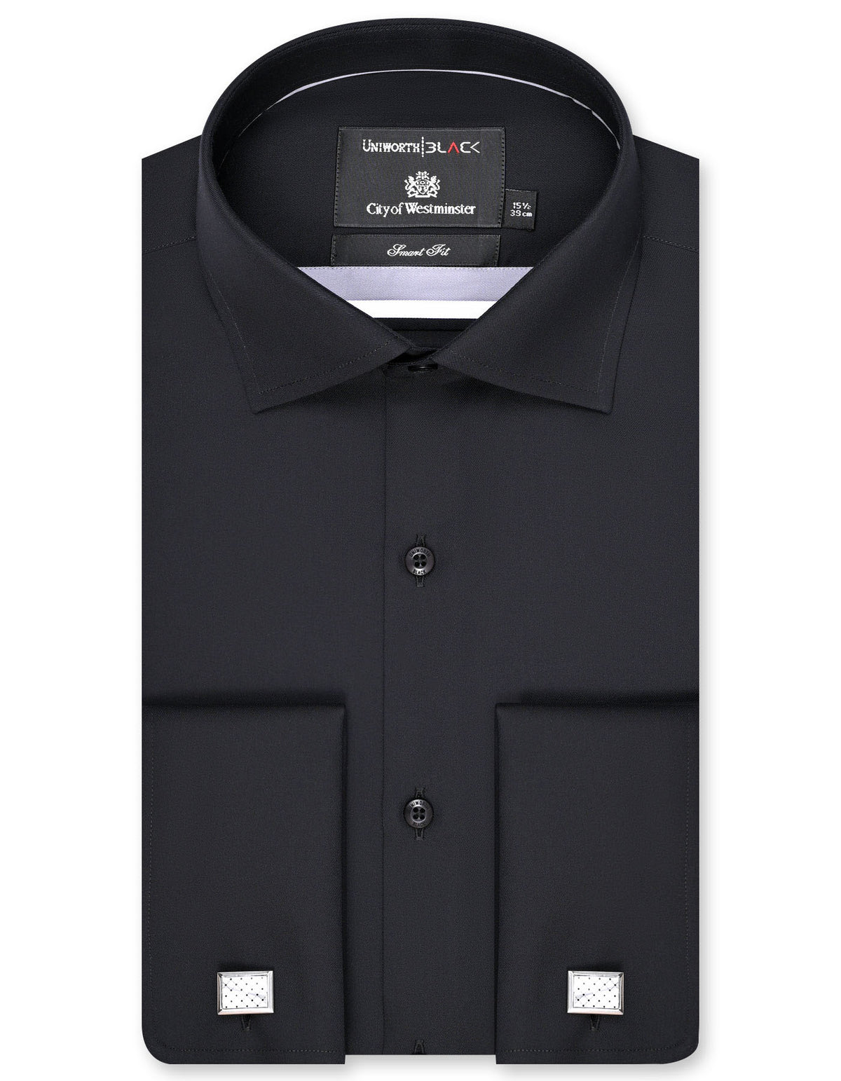 Plain Black Tailored Smart Fit Shirt FS2173SD-14.5