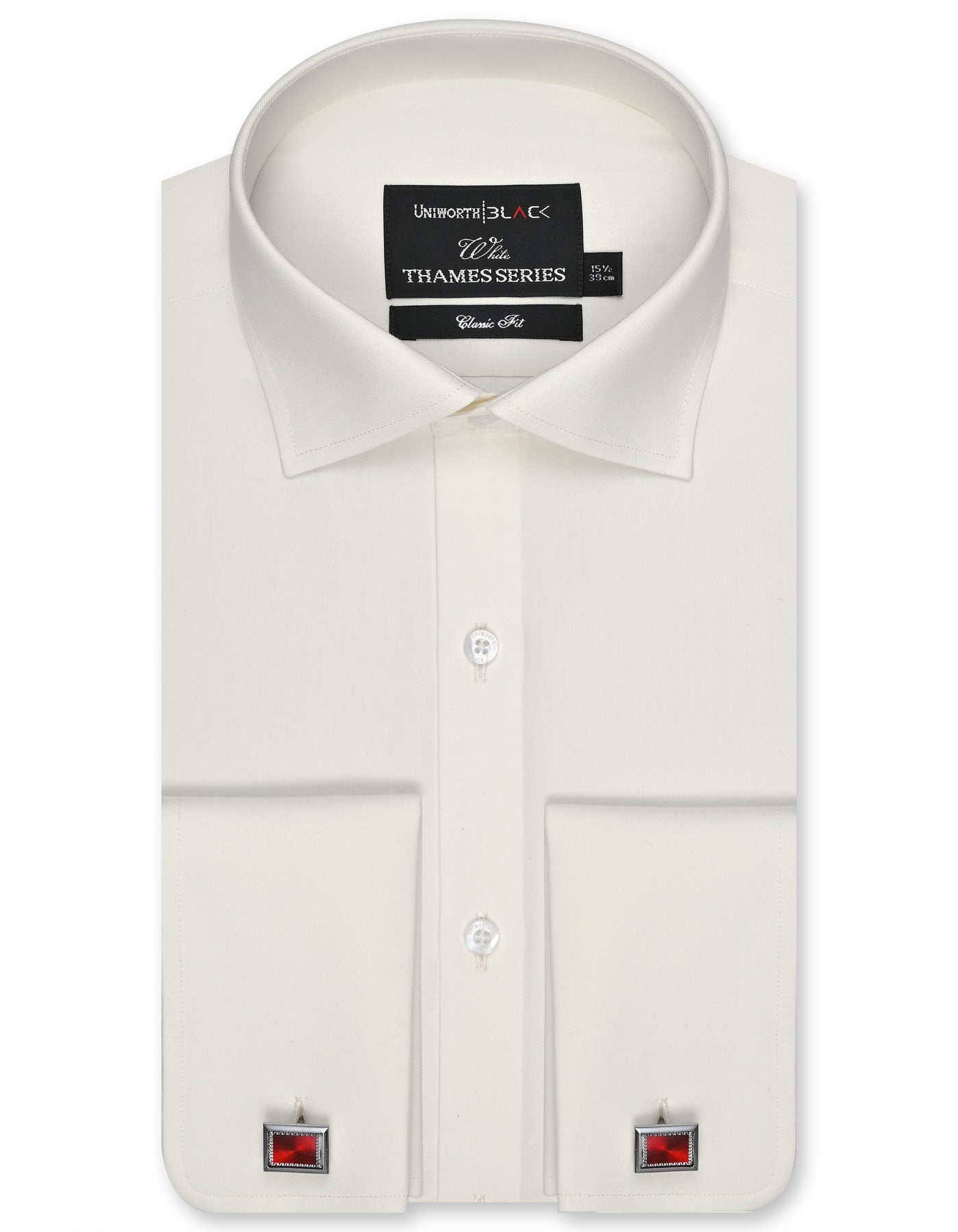 Plain Off White Classic Fit Shirt FS2175-1RD-14.5