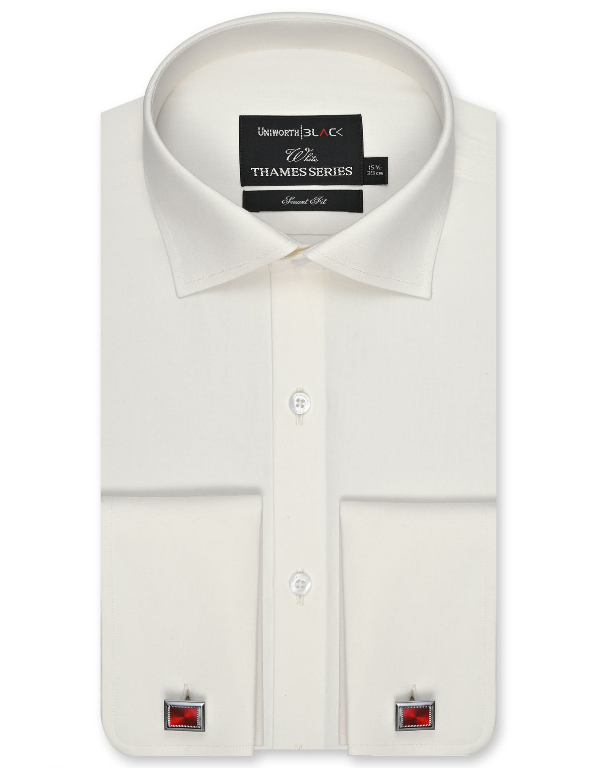Plain Off White Tailored Smart Fit Shirt FS2175-1SD-14.5