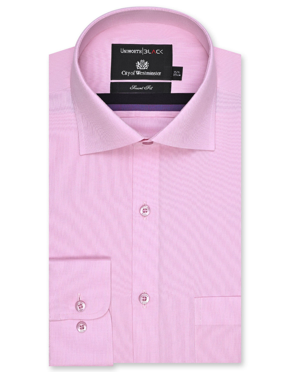 Plain L Pink Tailored Smart Fit Shirt FS2266-1SF-14.5