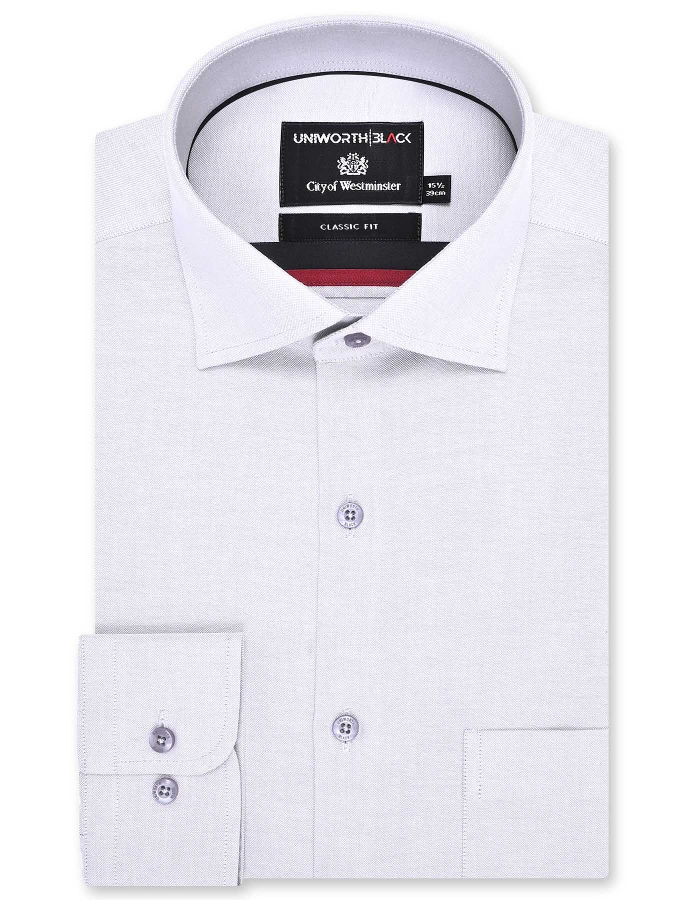 Plain L Grey Classic Fit Shirt FS2296RF-14.5