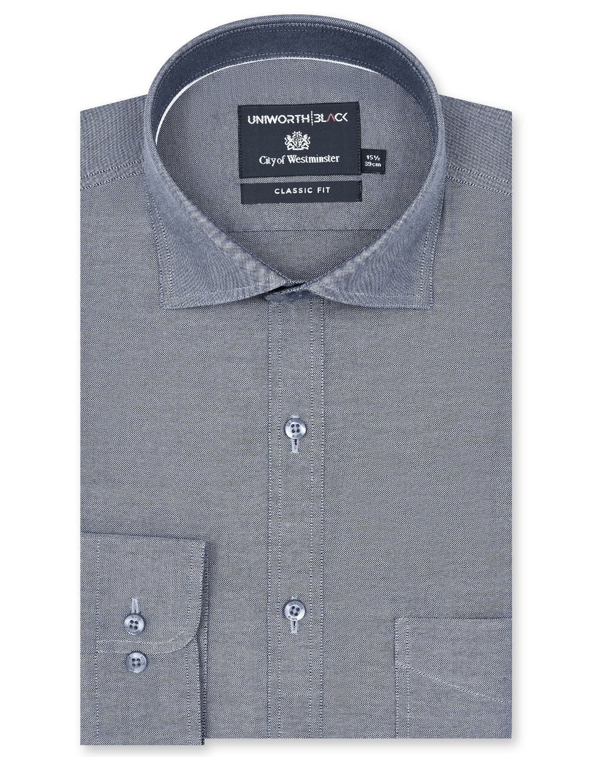 Plain Grey Classic Fit Shirt FS2303RF-14.5