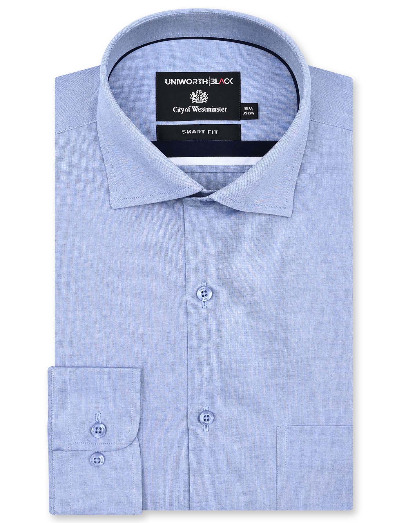Plain L Blue Tailored Smart Fit Shirt FS2335-7SF-14.5