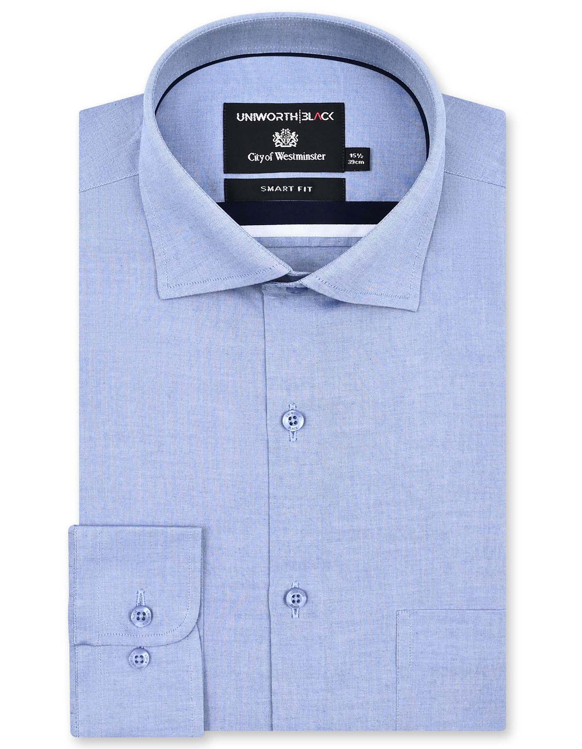 Plain L Blue Tailored Smart Fit Shirt FS2335-7SF-14.5