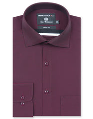Plain Maroon Tailored Smart Fit Shirt FS2337-1SF-14.5