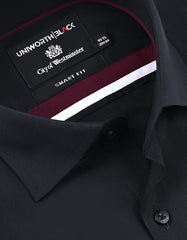 Plain Black Tailored Smart Fit Shirt FS2338-1SF-15