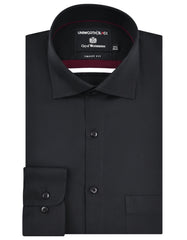 Plain Black Tailored Smart Fit Shirt FS2338-1SF-14.5