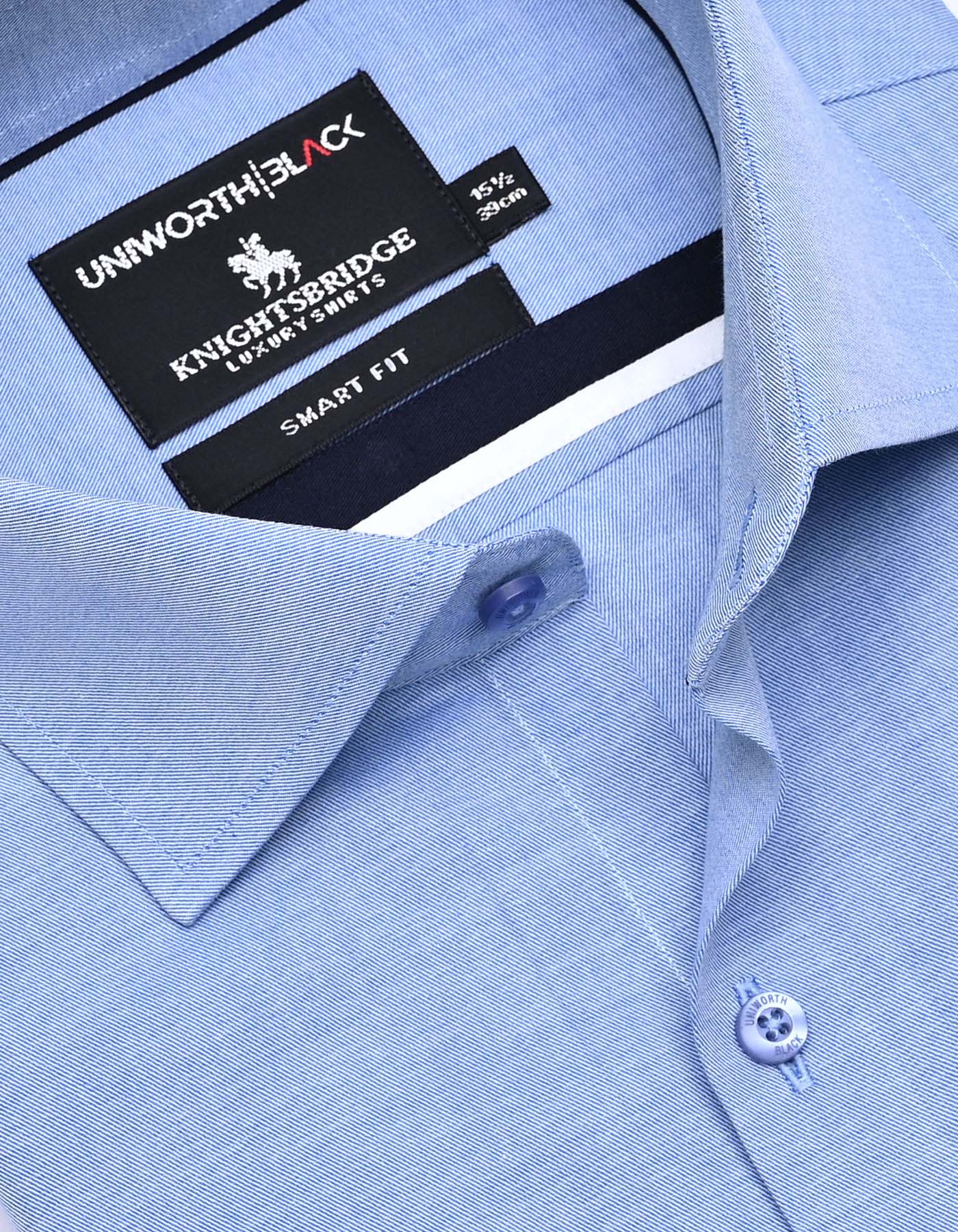 Plain L Blue Tailored Smart Fit Shirt FS2341-2SF-15