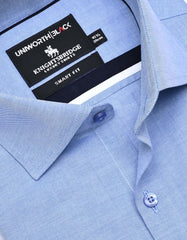 Plain L Blue Tailored Smart Fit Shirt FS2341-2SF-15