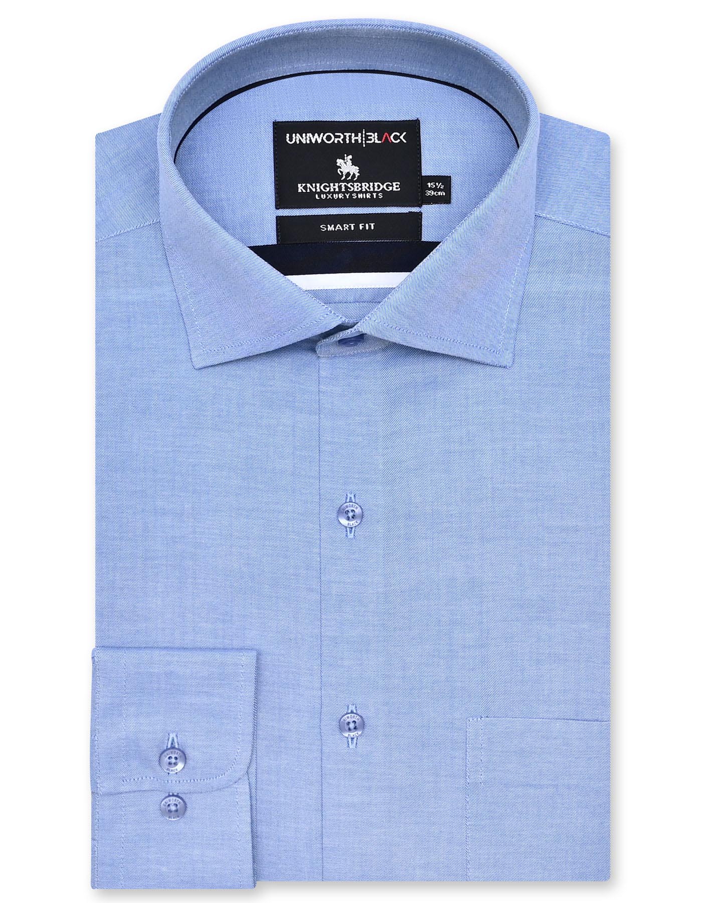 Plain L Blue Tailored Smart Fit Shirt FS2341-2SF-14.5