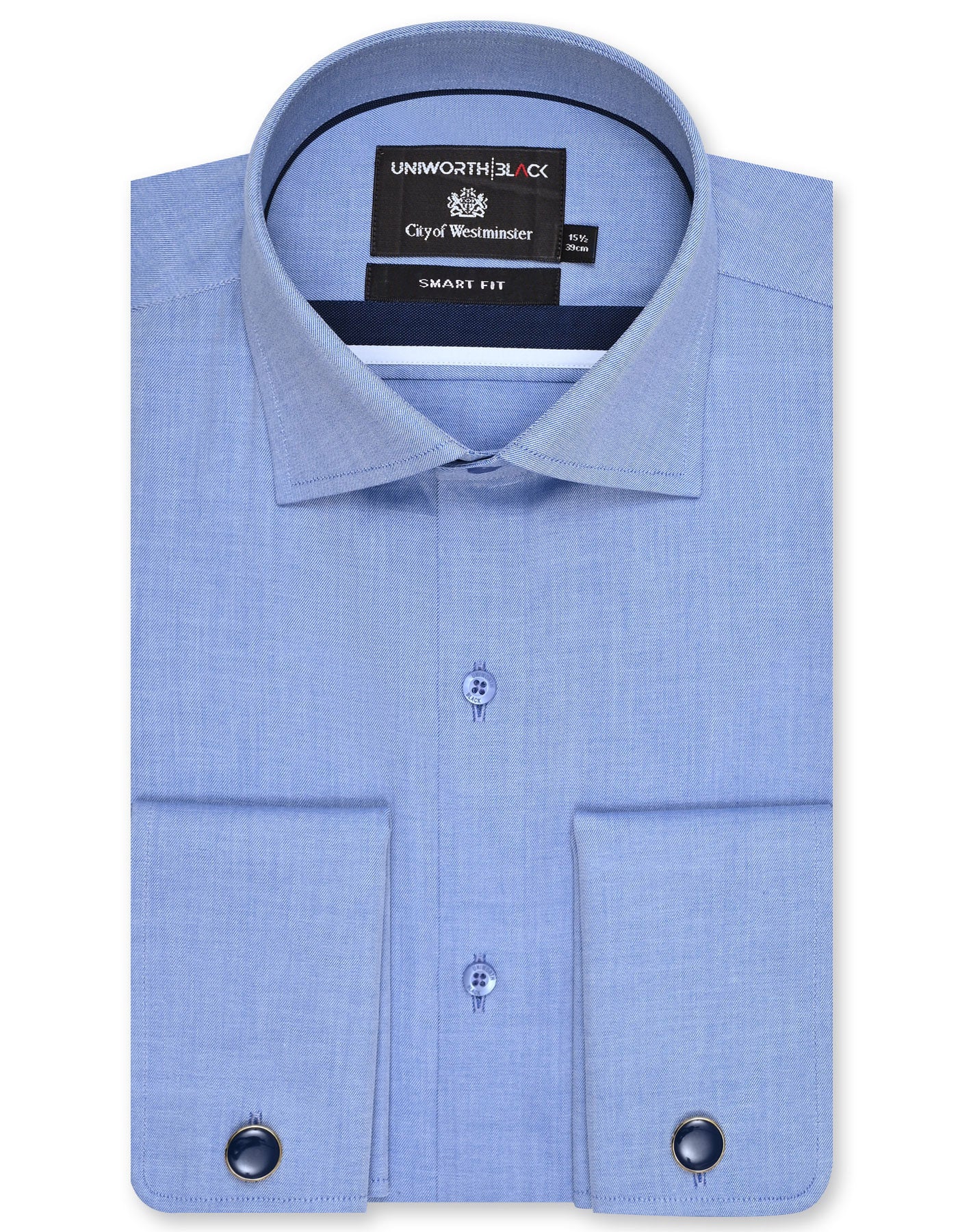 Plain L Blue Tailored Smart Fit Shirt FS2341SD-14.5