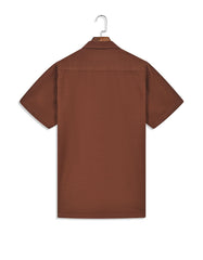 Plain Brown Tailored Smart Fit Shirt FS2366SH-16.5