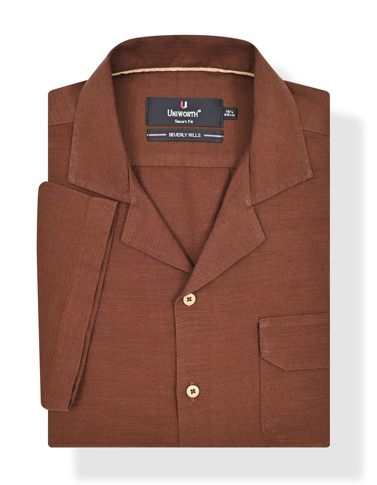 Plain Brown Tailored Smart Fit Shirt FS2366SH-15