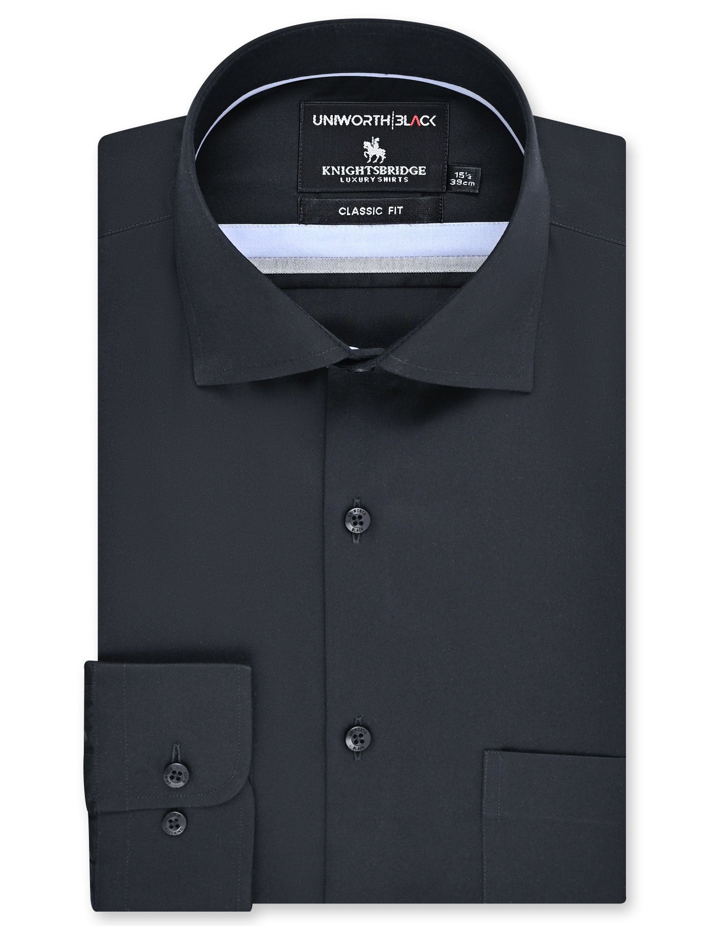 Plain Black Classic Fit Shirt FS2375-1RF-14.5
