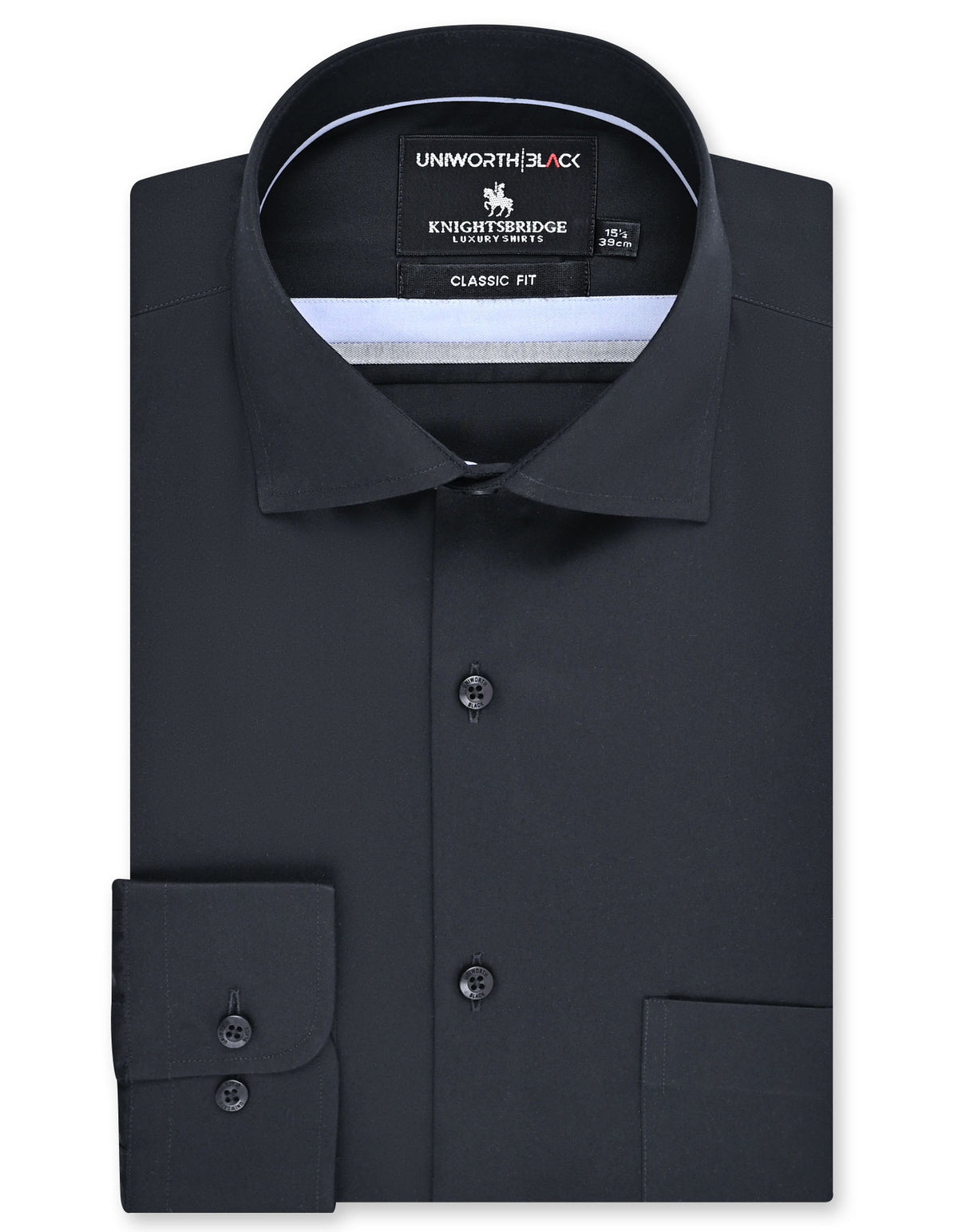Plain Black Classic Fit Shirt FS2375-1RF-14.5