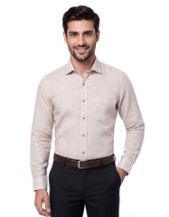 Fawn Plain Classic Fit Linen Shirt