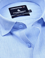 Sky Plain Tailored Smart Fit Linen Shirt