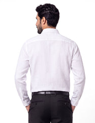 White Plain Tailored Smart Fit Linen Shirt