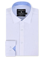 White Plain Tailored Smart Fit Linen Shirt