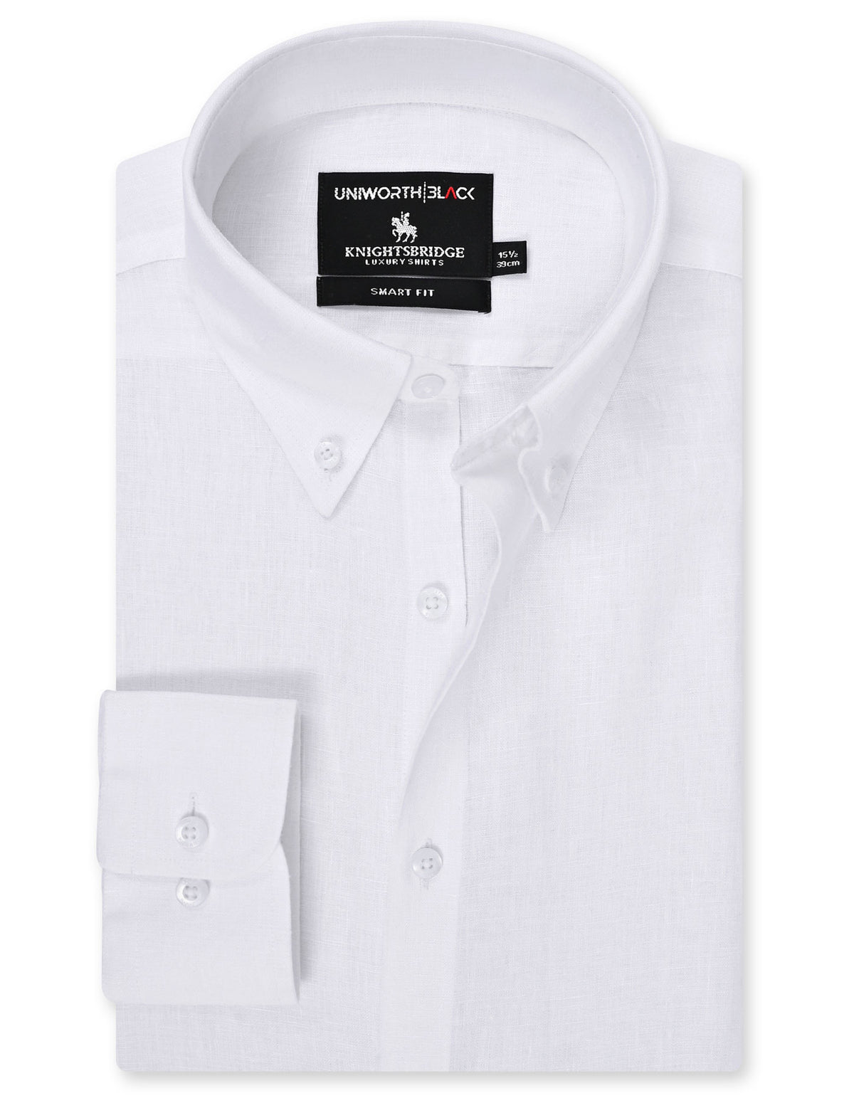 White Plain Tailored Smart Fit Linen Shirt