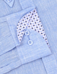Sky Plain Tailored Smart Fit Linen Shirt