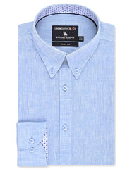 Sky Plain Tailored Smart Fit Linen Shirt