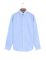Sky Plain Tailored Smart Fit Linen Shirt