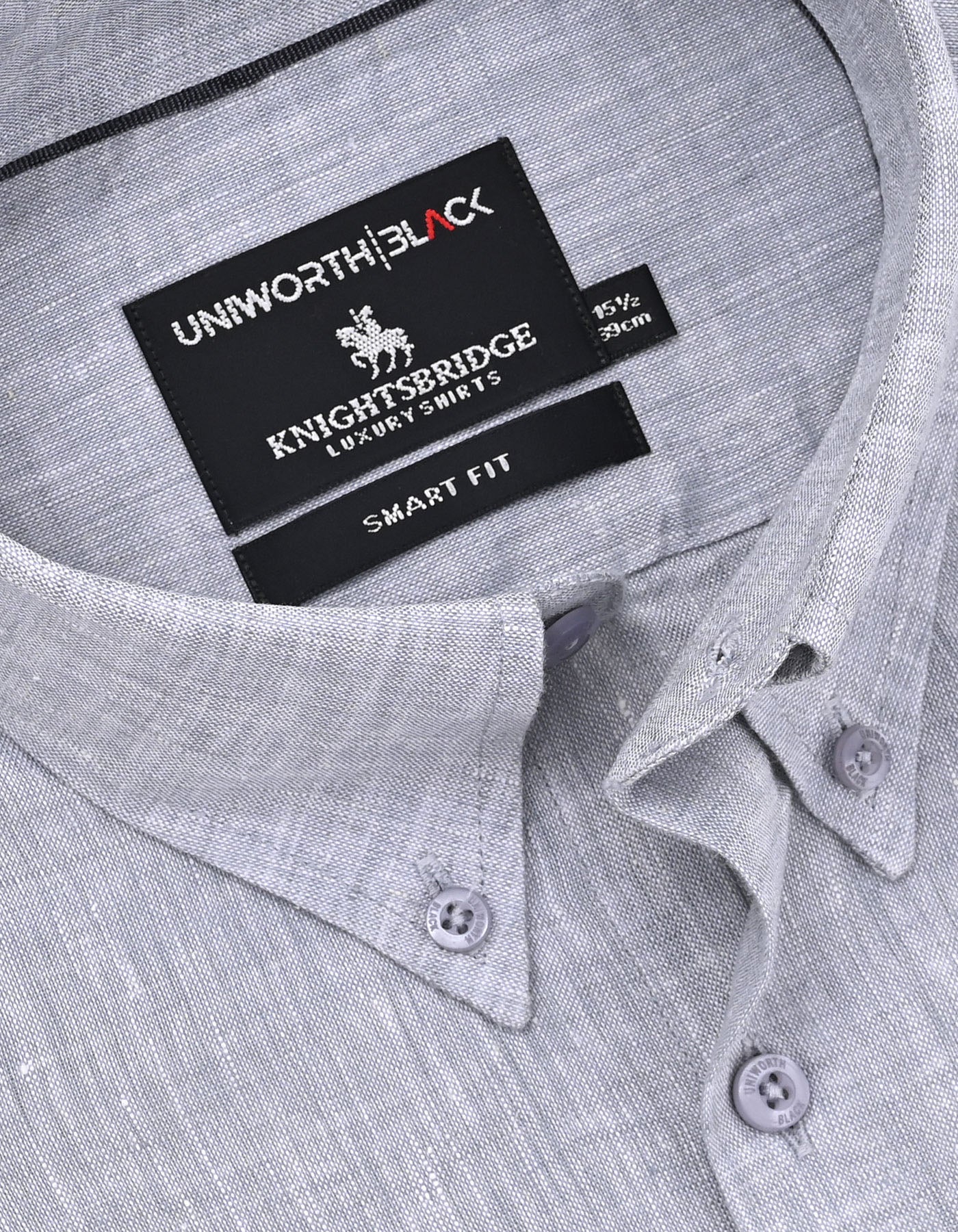 Plain L Grey Tailored Smart Fit Shirt FS2416-3SF-15