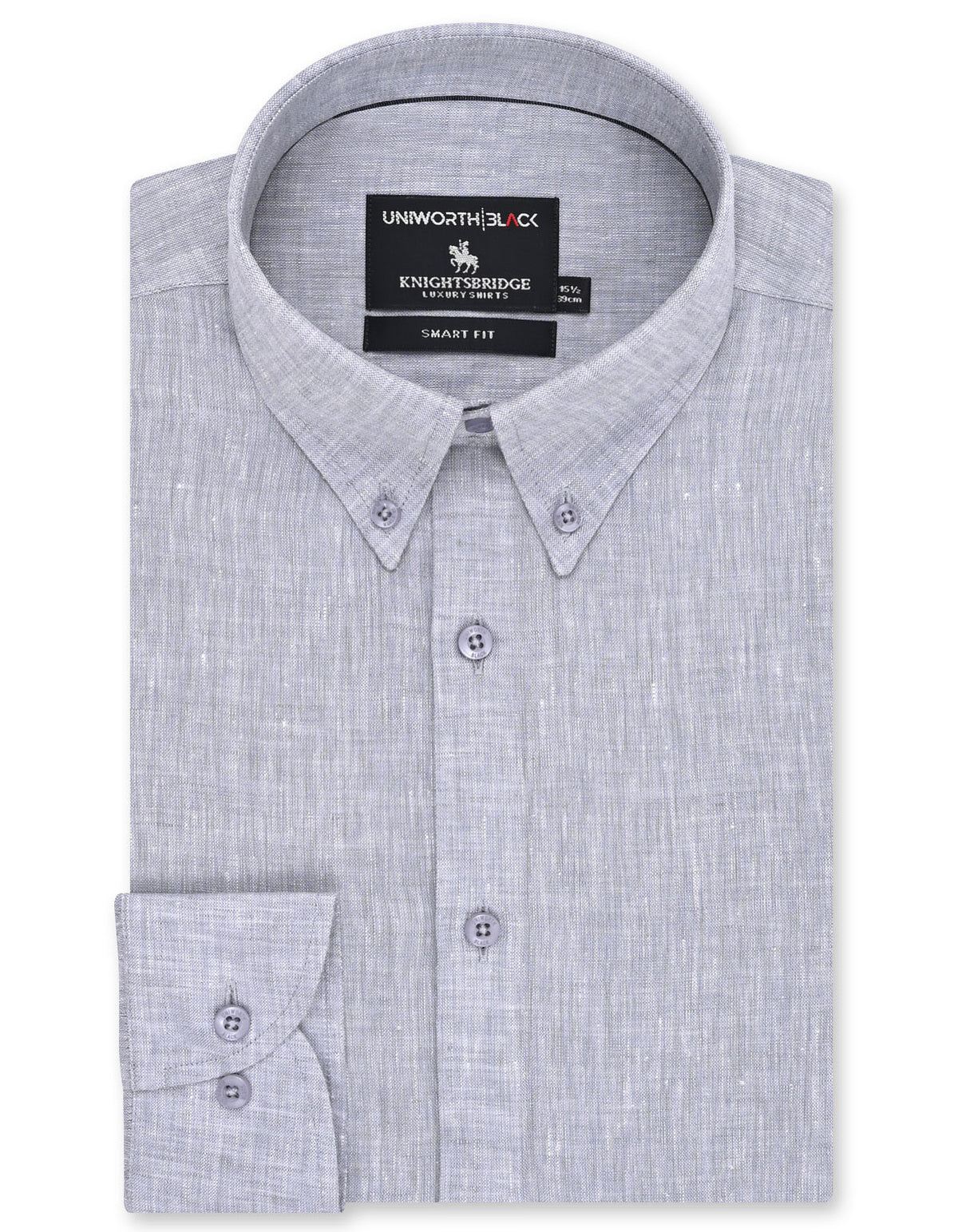 Plain L Grey Tailored Smart Fit Shirt FS2416-3SF-14.5