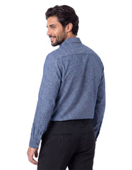 Ash Grey Plain Classic Fit Linen Shirt