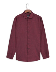 Maroon Plain Classic Fit Linen Shirt