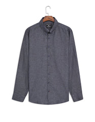 D Grey Plain Classic Fit Linen Shirt