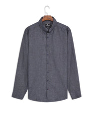 D Grey Plain Tailored Smart Fit Linen Shirt