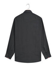 Black Plain Tailored Smart Fit Linen Shirt