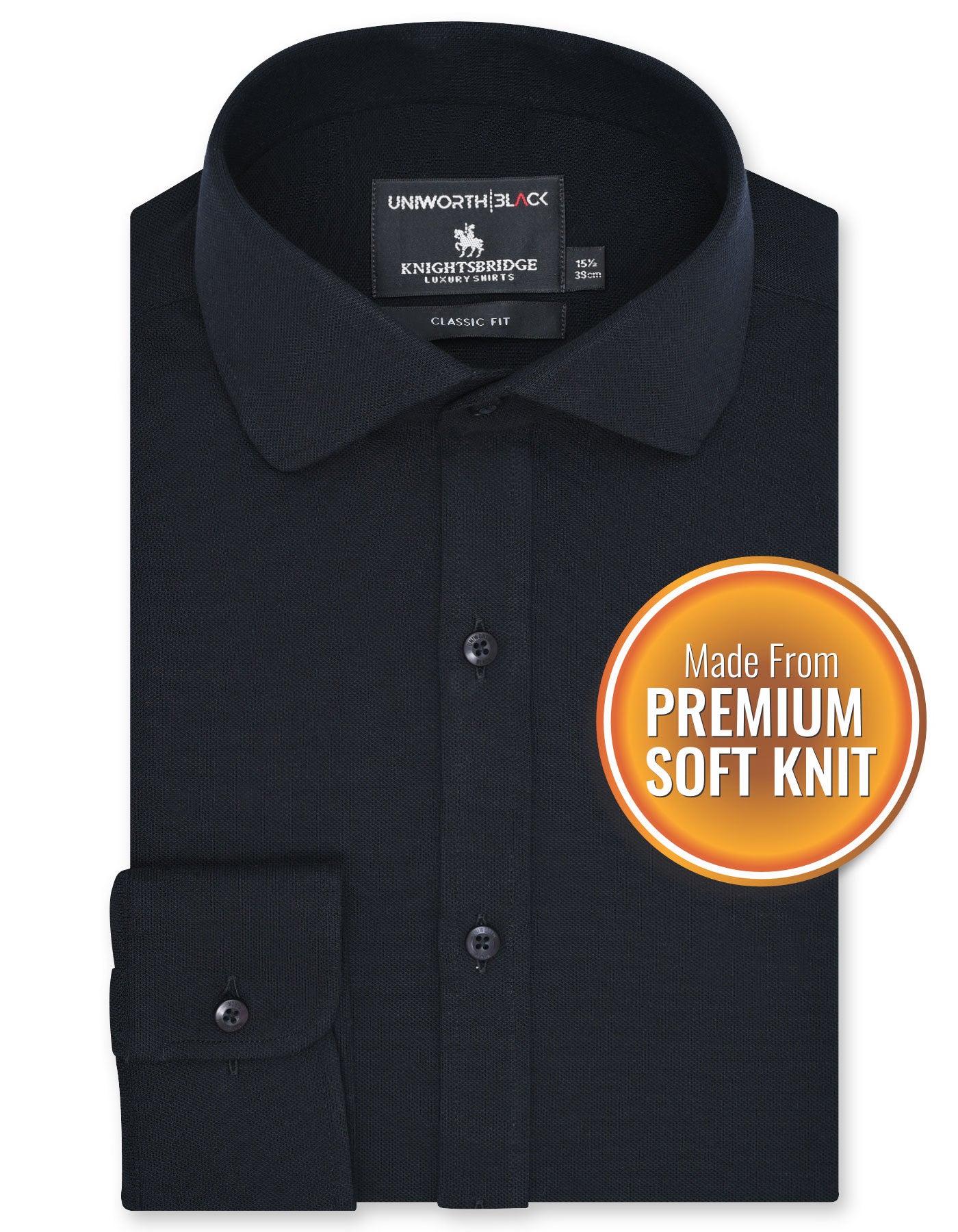 Plain Black Classic Fit Shirt FS26RF-14.5